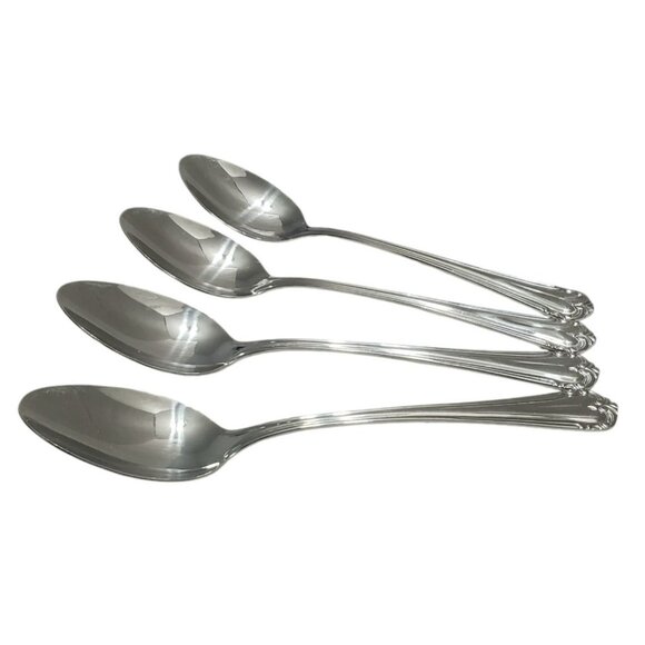 Hampton Silversmiths Katrinka 4 Oval Soup Spoons Stainless Replacement Place 215 - Picture 4 of 8